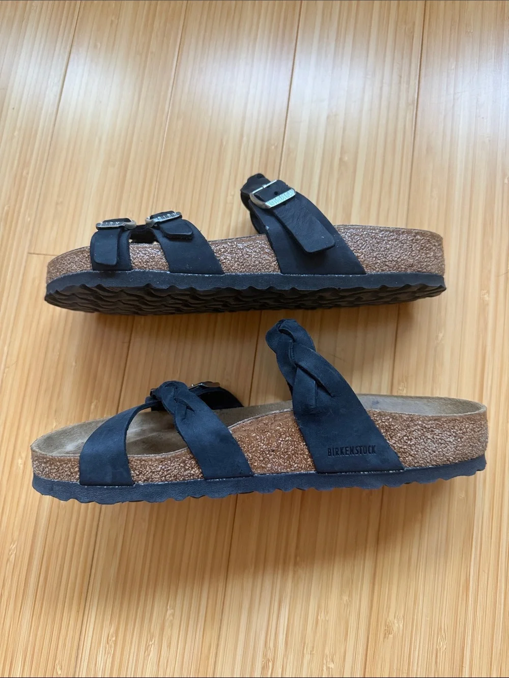 Birkenstock Franca Braided black leather sandals 38